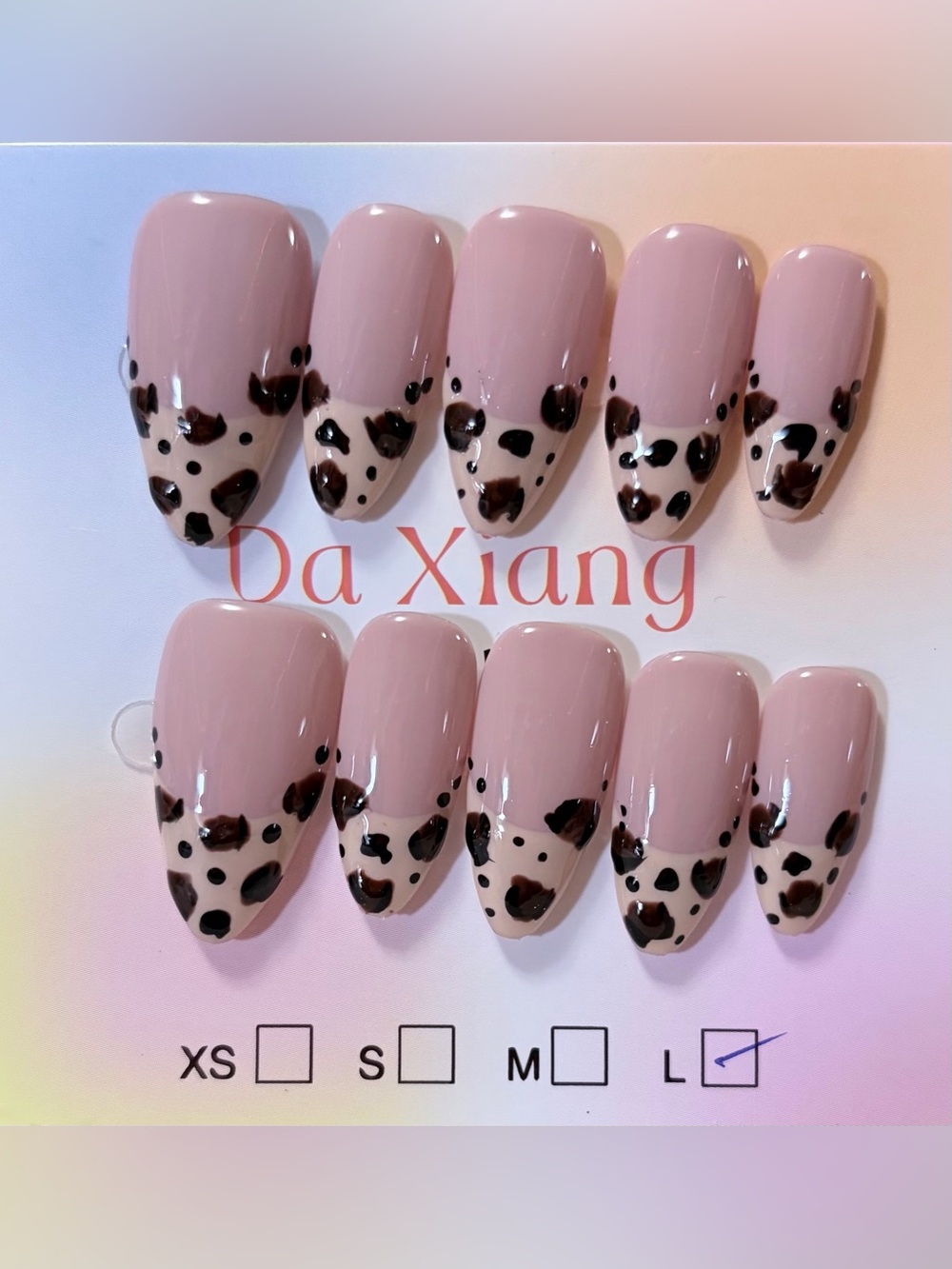 Pink Leopard French Tip Press-On Nails
